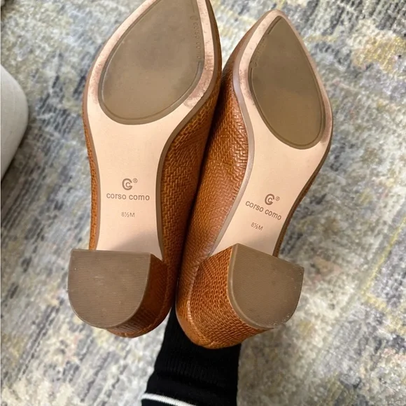 Corso Como leather camel Women's Pumps with block heel - Picture 4 of 9